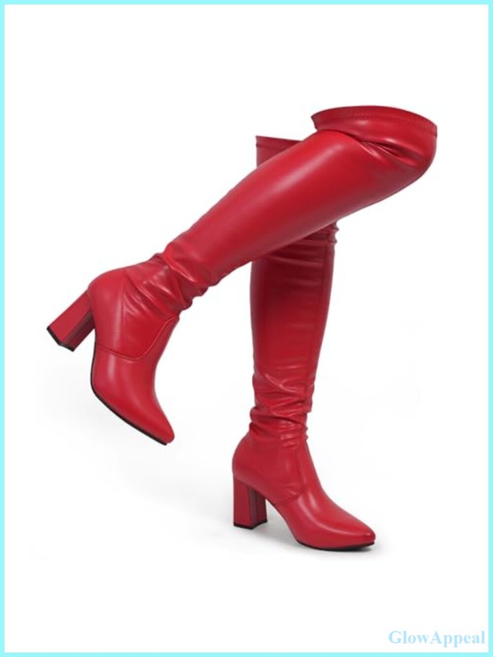 Thigh High Over the Knee Boots PU Pointy Toe High Heel Vegan